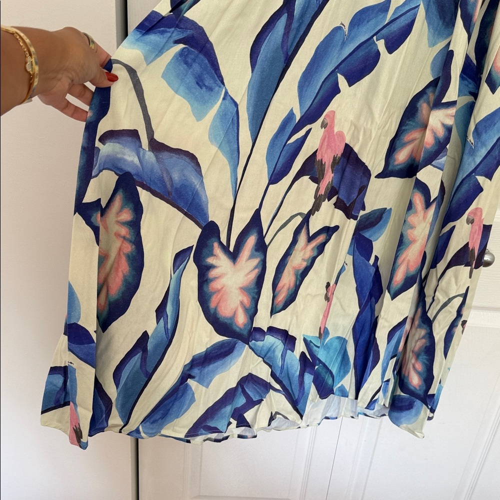 FARM Rio Tropical Leaf Maxi Dress in Blue and Pink - Picture 6 of 8